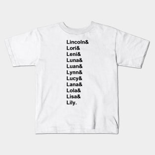 The Loud House Helvetica - Black Text Kids T-Shirt